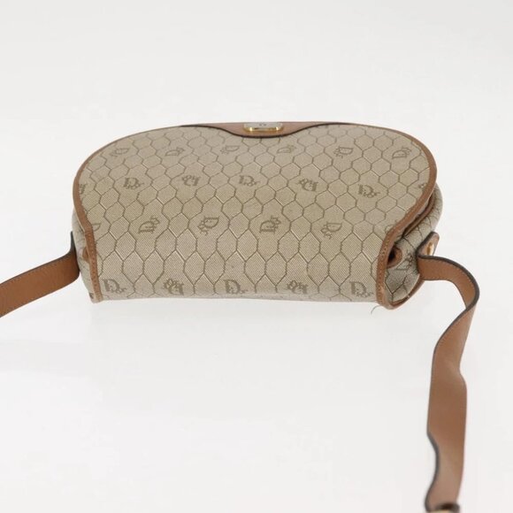 Christian Dior Honeycomb Canvas Shoulder Bag PVC Leather Beige - Picture 6 of 15